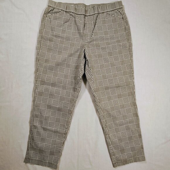 Lands' End Women's 14 Mid Rise Pull on Plaid Pants - Picture 1 of 8